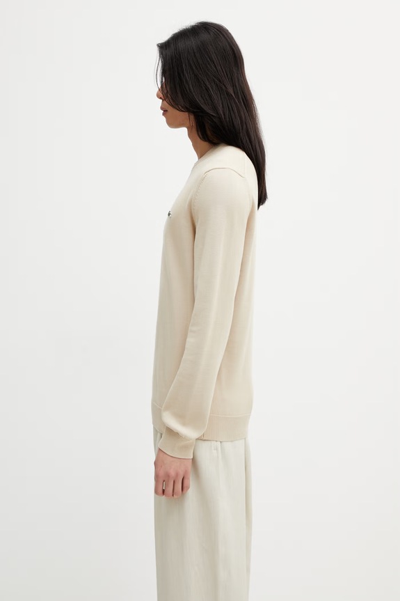 Lacoste pulover din bumbac bărbați AH1985 bej SS26