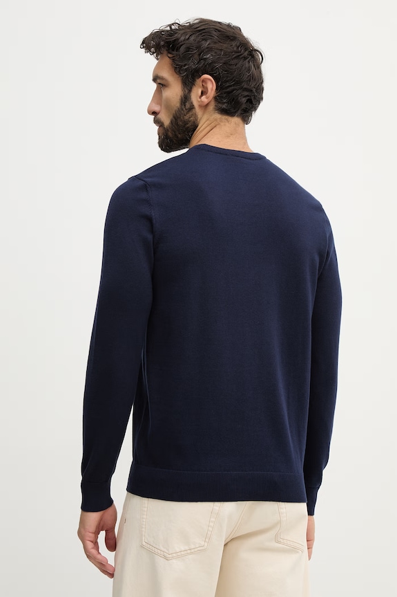 Îmbrăcăminte Lacoste pulover din bumbac bărbătesc AH1985 bleumarin