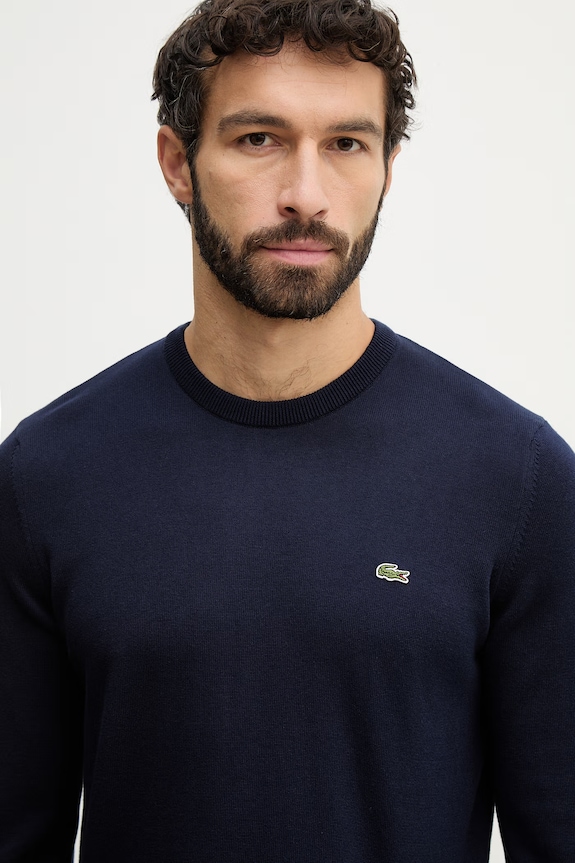 Lacoste pulover din bumbac bărbătesc bleumarin AH1985