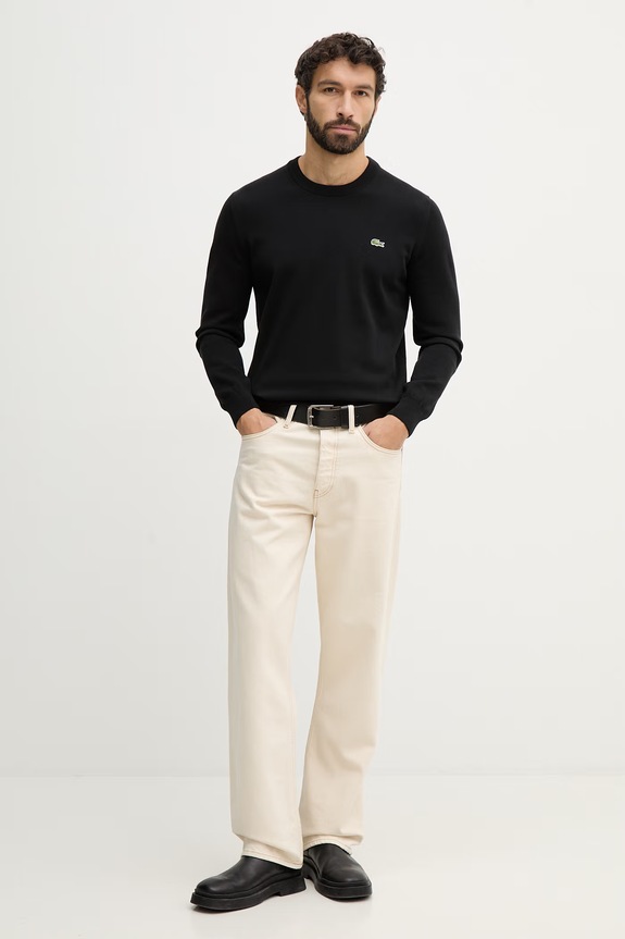 Lacoste pulover din bumbac bărbătesc AH1985 negru SS26