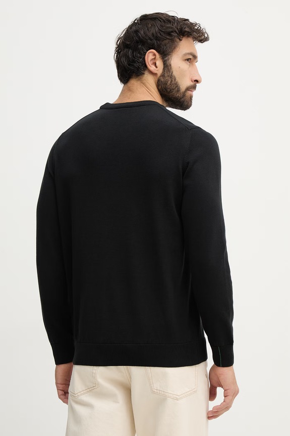 Îmbrăcăminte Lacoste pulover din bumbac bărbătesc AH1985 negru