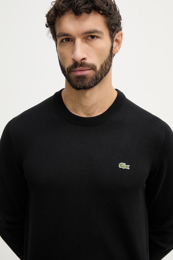 Lacoste pulover din bumbac bărbătesc negru AH1985