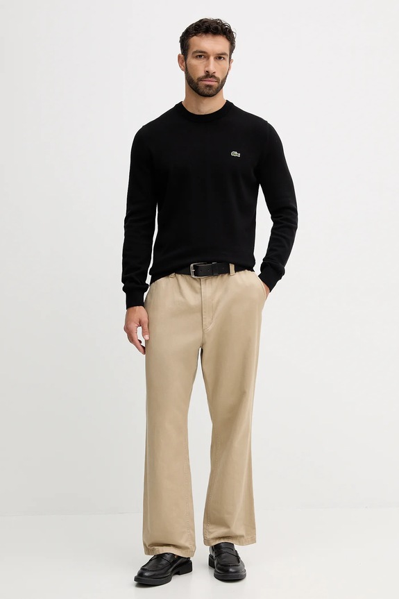 Lacoste πουλόβερ ανδρικό βαμβακερό AH1985 μαύρο SS26