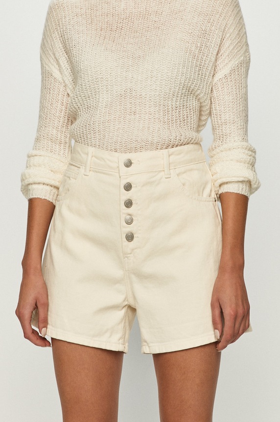 Tally Weijl - Джинсові шорти бавовна бежевий SSHCOMOMIB