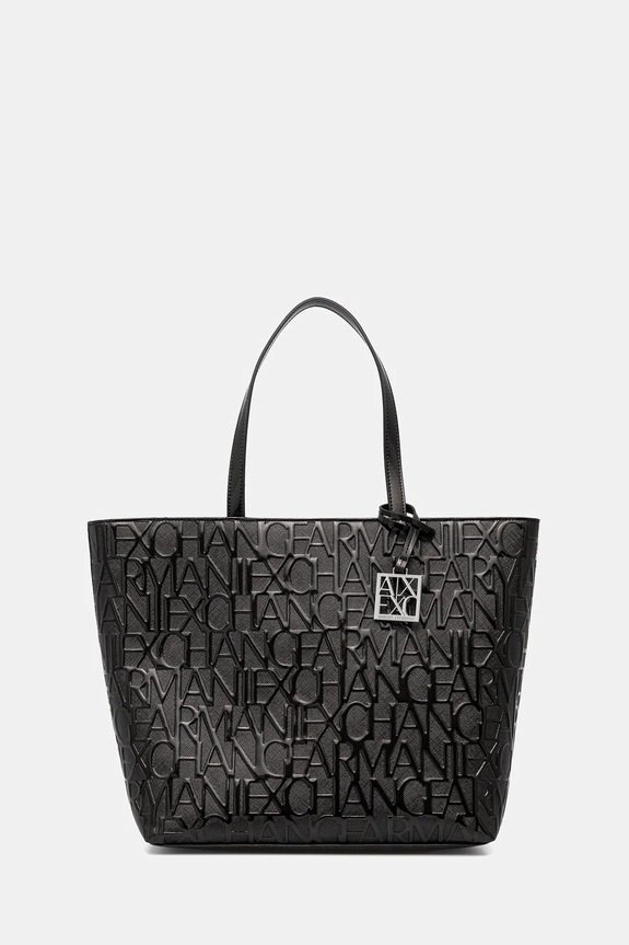Torba Armani Exchange imitacija zrnate kože crna 942650.CC794