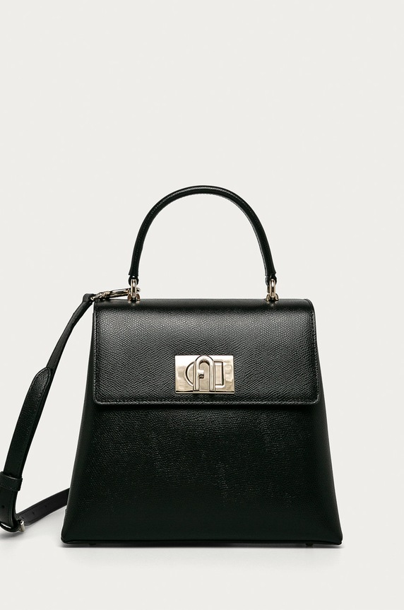 Furla - Bőr táska Bakpaco nappa bőr fekete BAKPACO.ARE000.O6000