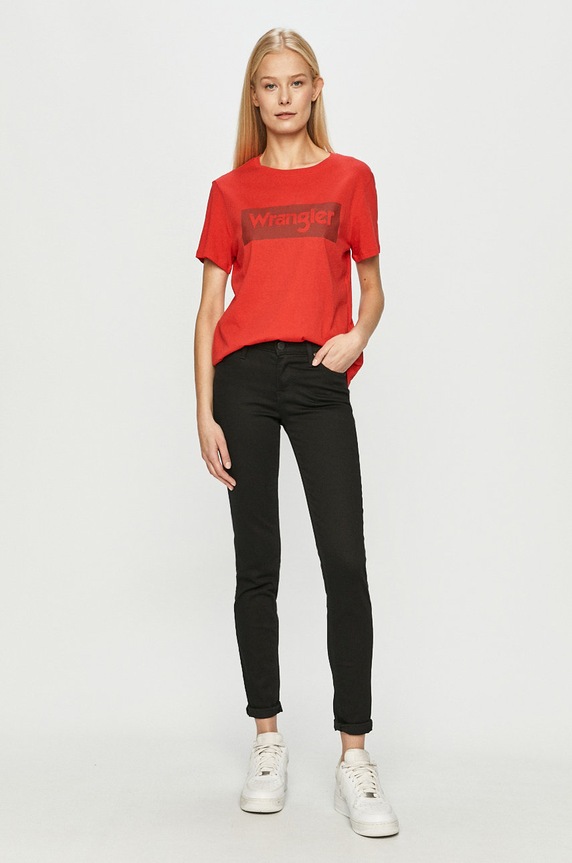 Wrangler - Tricou W7P3EVXSK rosu AW20