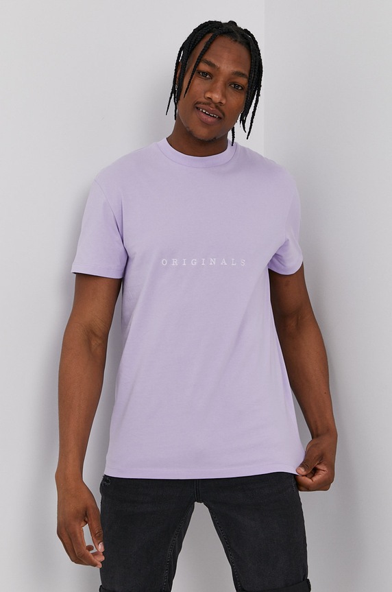 Tričko Jack & Jones nášivka fialová 12176780