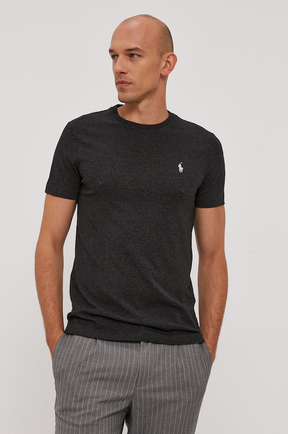 Μπλουζάκι Polo Ralph Lauren βαμβάκι μαύρο 710671438164