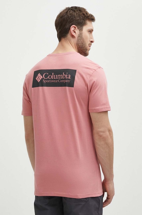 Columbia t-shirt bawełniany North Cascades 1834041 różowy SS25