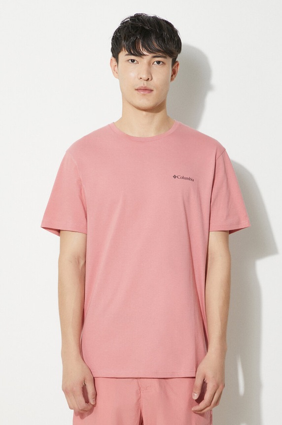 Odzież Columbia t-shirt bawełniany North Cascades 1834041 różowy