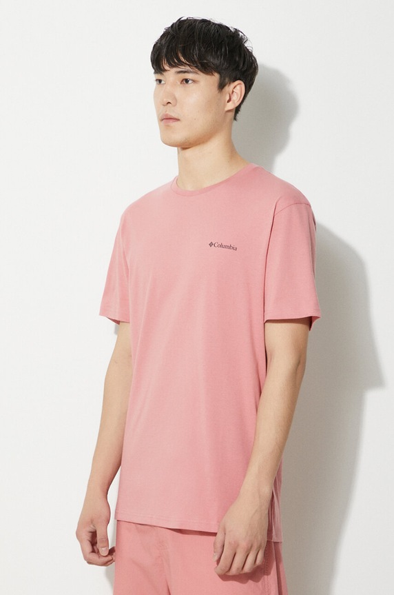 Columbia t-shirt bawełniany North Cascades różowy 1834041