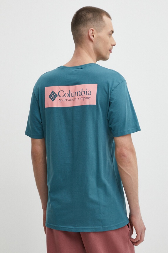 Oblečenie Bavlnené tričko Columbia North Cascades 1834041 tyrkysová