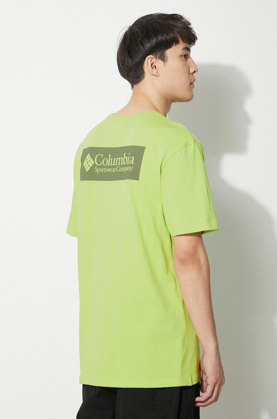 Columbia t-shirt bawełniany North Cascades zielony 1834041
