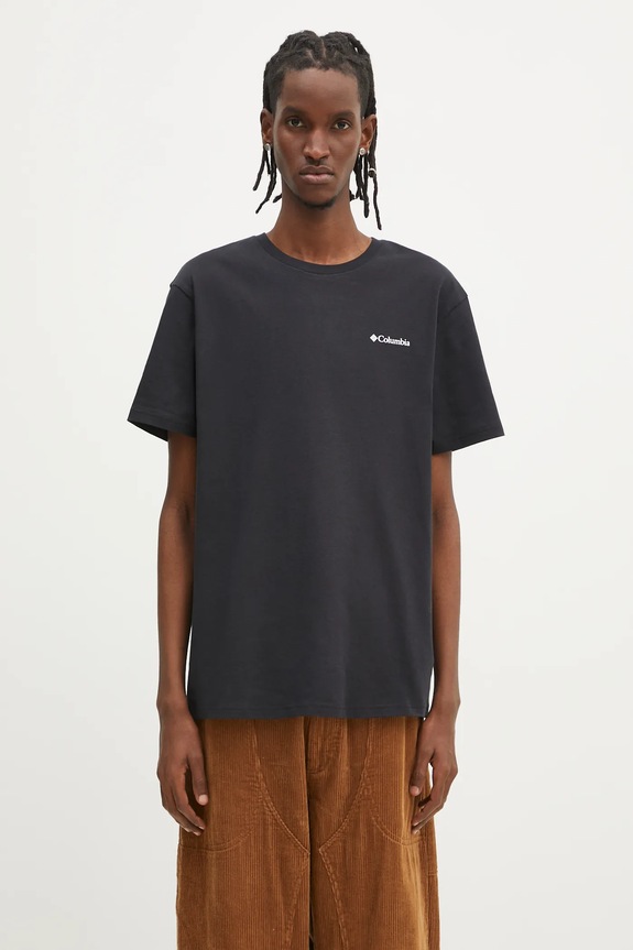 Columbia t-shirt bawełniany North Cascades nadruk czarny 1834041