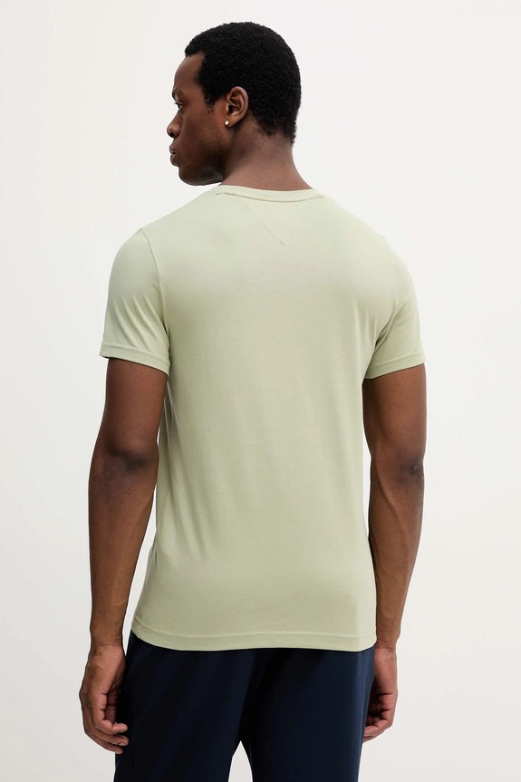 Βαμβακερό μπλουζάκι Tommy Hilfiger MW0MW11797 πράσινο SS26