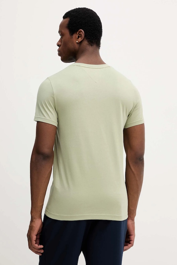 Βαμβακερό μπλουζάκι Tommy Hilfiger MW0MW11797 πράσινο SS26