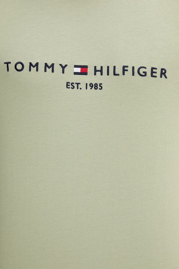 Βαμβακερό μπλουζάκι Tommy Hilfiger πράσινο MW0MW11797