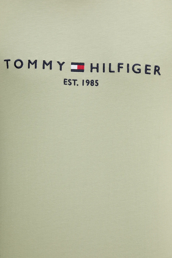 Βαμβακερό μπλουζάκι Tommy Hilfiger πράσινο MW0MW11797