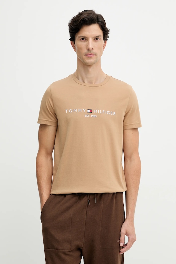 Tommy Hilfiger t-shirt bawełniany regular zielony MW0MW11797