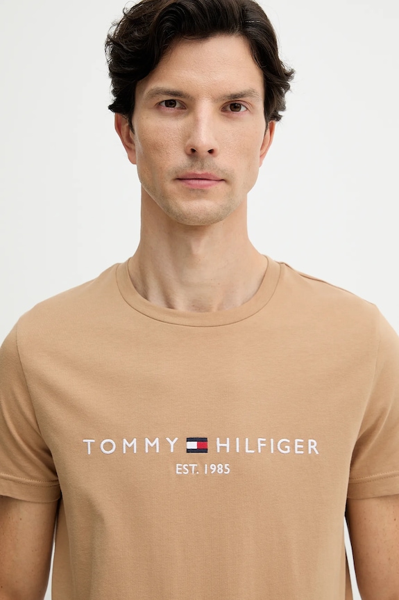 Tommy Hilfiger t-shirt bawełniany zielony MW0MW11797
