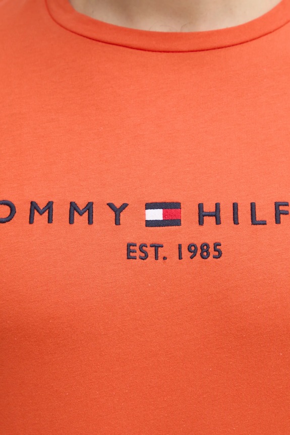Bavlnené tričko Tommy Hilfiger MW0MW11797 oranžová