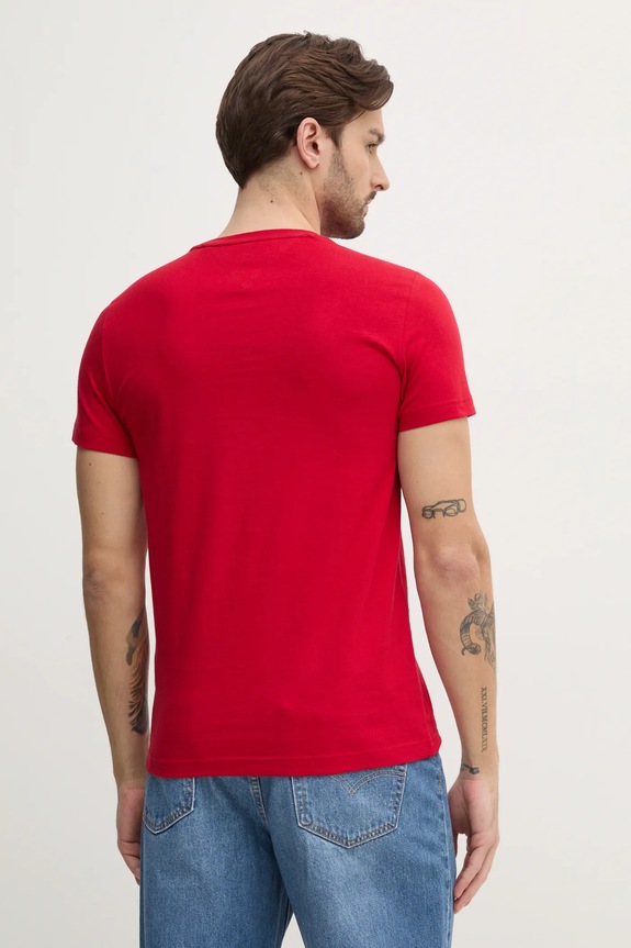 Odzież Tommy Hilfiger t-shirt bawełniany MW0MW11797 czerwony