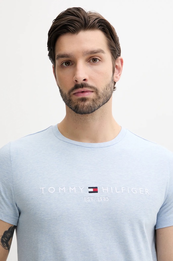 Oblečenie Bavlnené tričko Tommy Hilfiger MW0MW11797 modrá