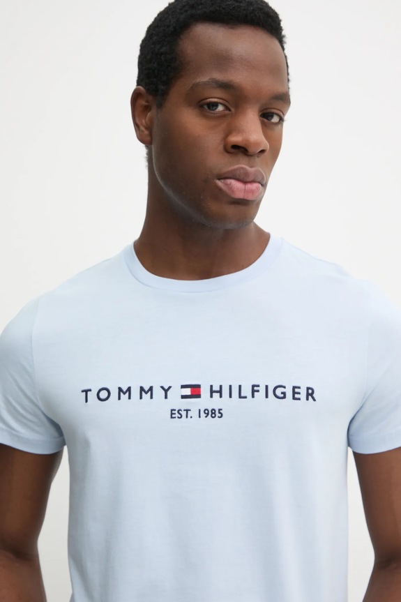 Tommy Hilfiger t-shirt bawełniany niebieski MW0MW11797