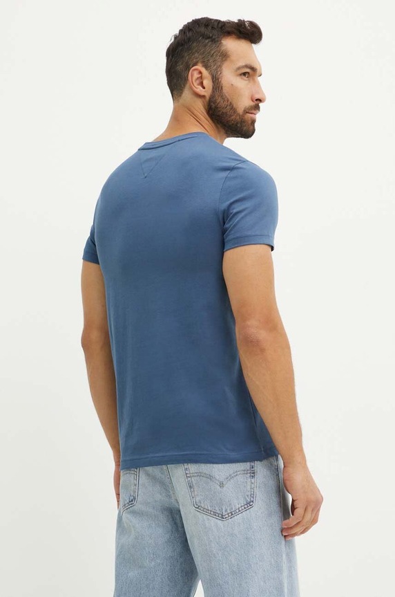 Bavlněné tričko Tommy Hilfiger MW0MW11797 modrá SS26
