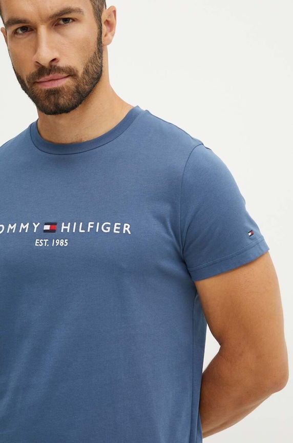 Oblečení Bavlněné tričko Tommy Hilfiger MW0MW11797 modrá