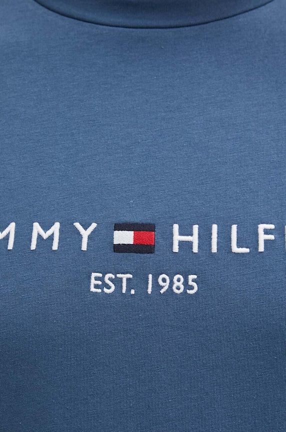 Bavlněné tričko Tommy Hilfiger modrá MW0MW11797
