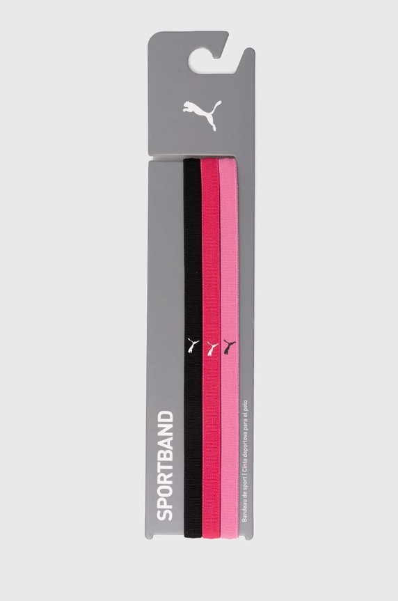 Puma opaski na głowę 3-pack różowy 053491