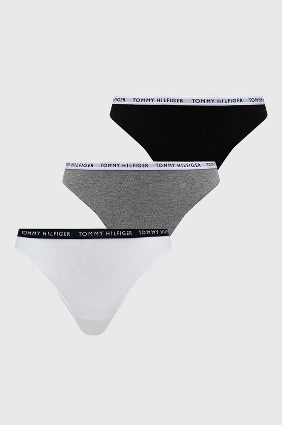Tommy Hilfiger tanga (3-pack) sima szürke UW0UW02829.4890