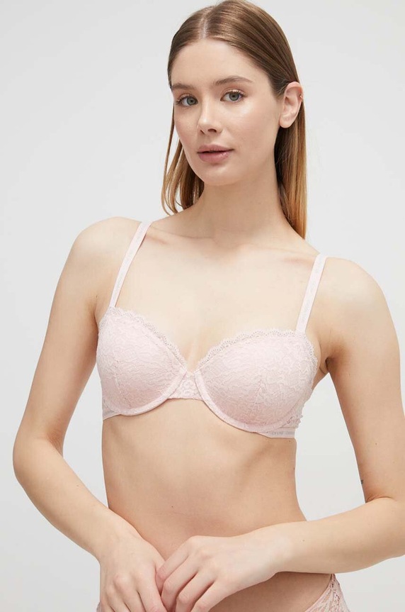Calvin Klein Underwear Biustonosz CK One koronka różowy 000QF6201E.4890