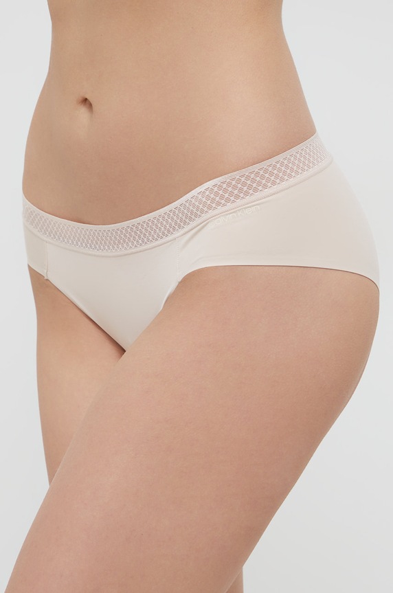 Σλιπ Calvin Klein Underwear πλεκτό ύφασμα μπεζ 000QF6308E.4890