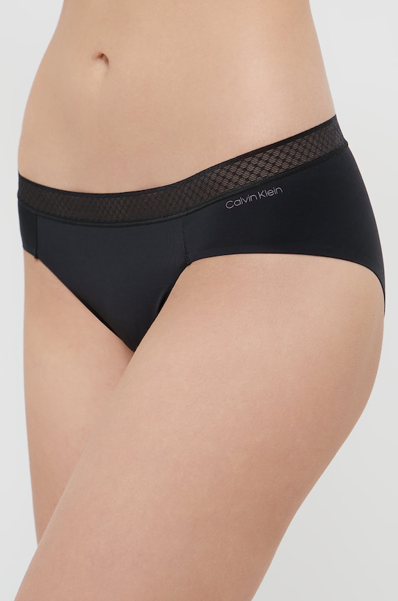 Σλιπ Calvin Klein Underwear πλεκτό ύφασμα μαύρο 000QF6308E.4890