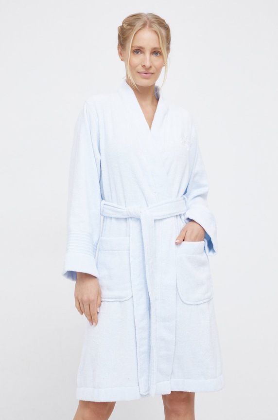Lauren Ralph Lauren Szlafrok bawełna niebieski I814414