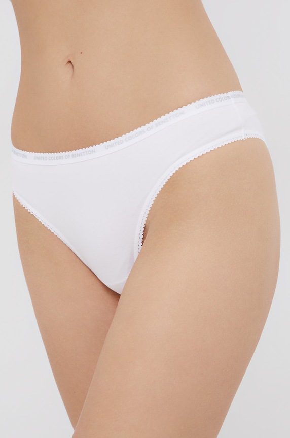 Σλιπ United Colors of Benetton πλεκτό ύφασμα λευκό 3OP81S14L.101