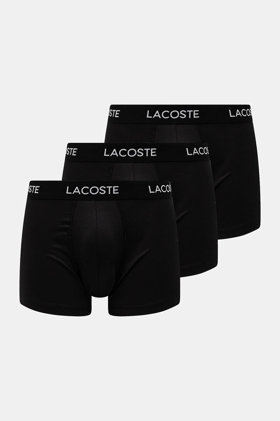 Boxerky Lacoste 3-pack pletenina černá 5H9623