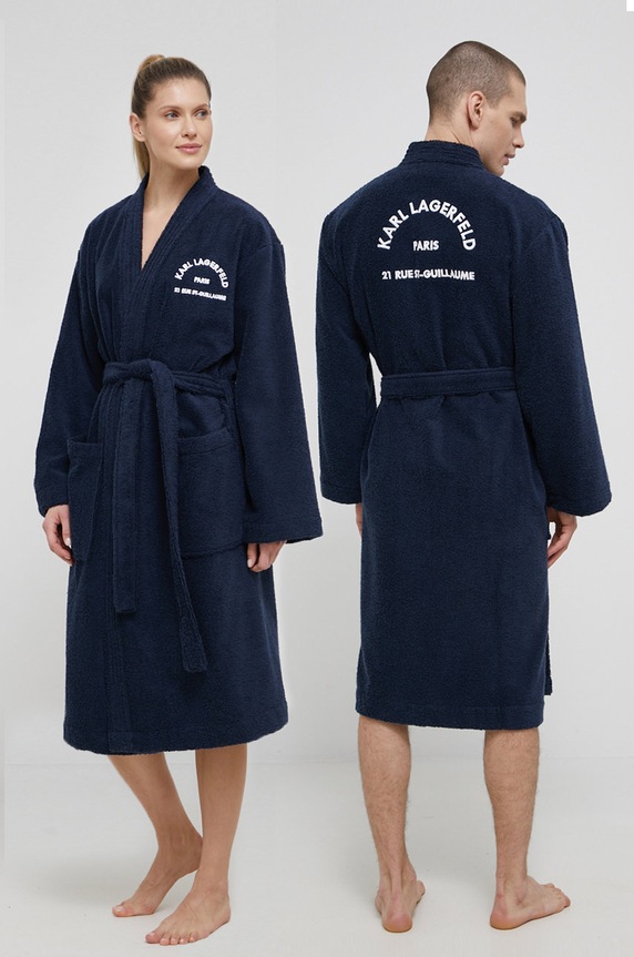 Karl Lagerfeld Szlafrok 215W2180 aplikacja granatowy 215W2180
