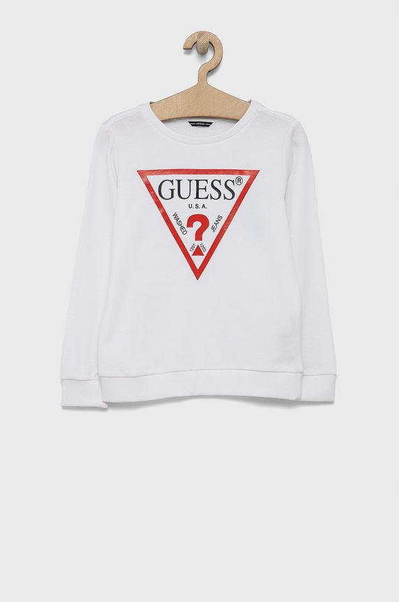 Guess Bluza bawełniana dziecięca nadruk biały L73Q09.KAUG0