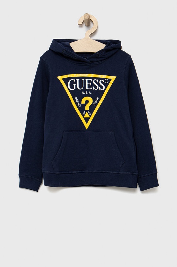 Guess Bluza bawełniana dziecięca nadruk granatowy L92Q09.KAUG0