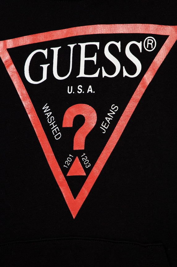 CHLAPEC Dětská bavlněná mikina Guess L92Q09.KAUG0 černá