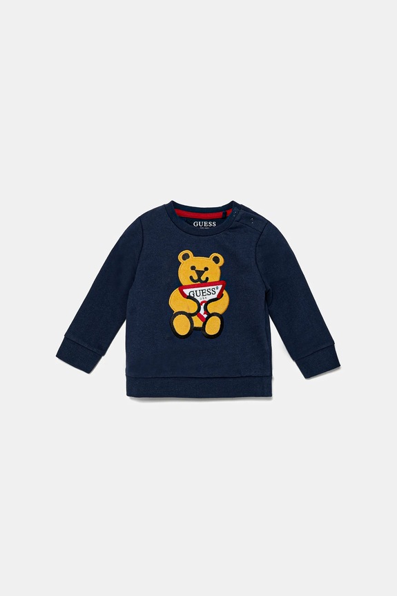 Guess bluza bawełniana dziecięca aplikacja niebieski N0BQ09.K97E0