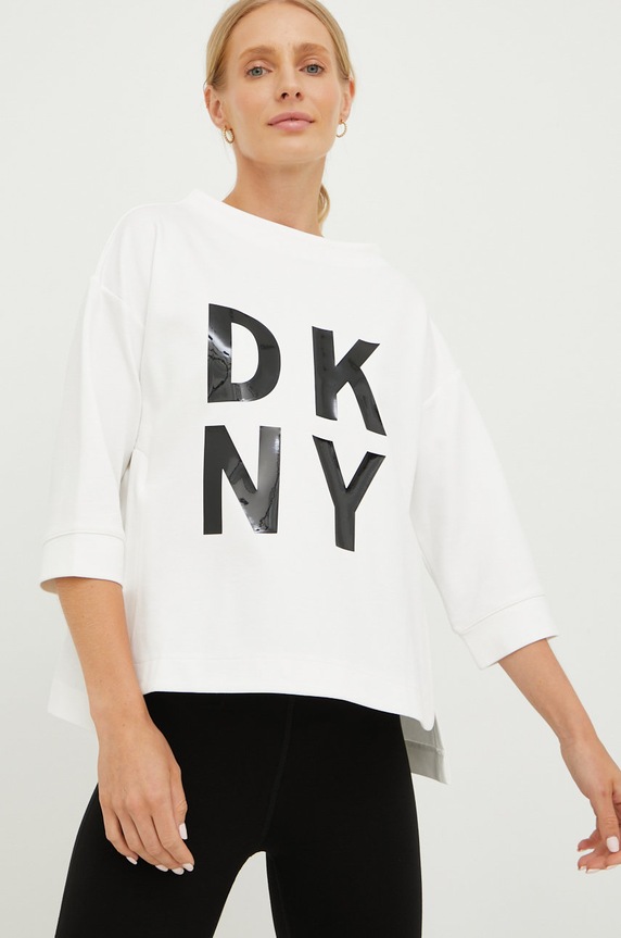 Dkny bluza z elastanem biały DP9T7103