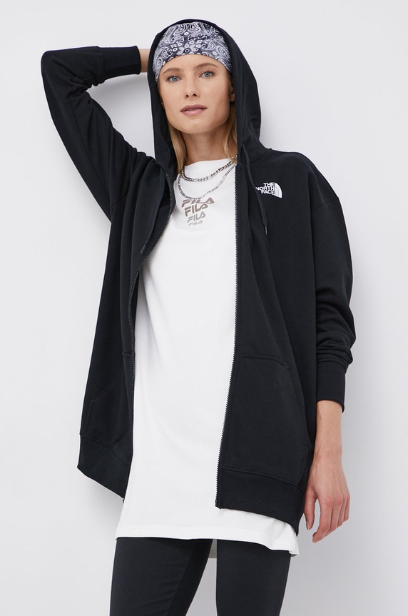 The North Face - Hanorac de bumbac uni negru NF0A55GPJK31