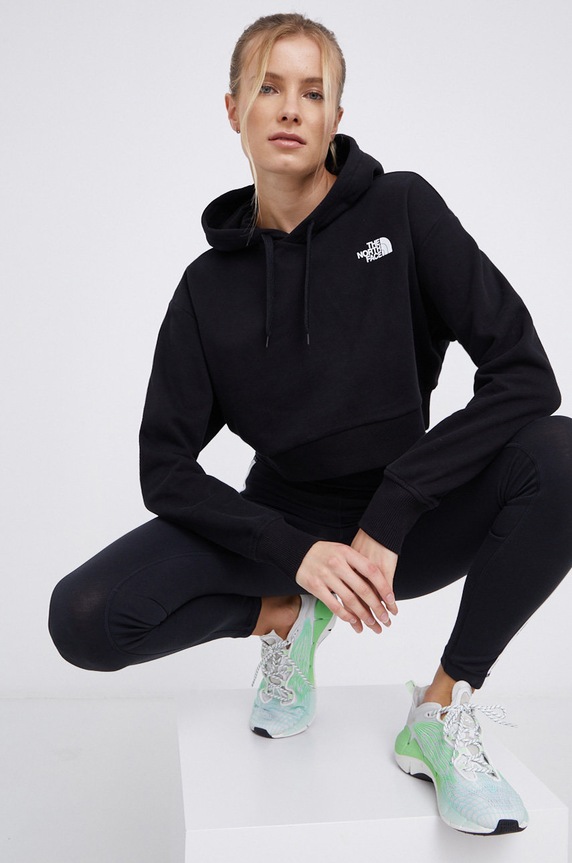 Bavlněná mikina The North Face s kapucí černá NF0A5ICYJK31