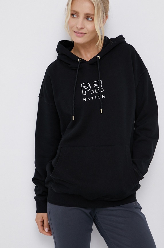 P.E Nation Hanorac de bumbac print negru PEBASICSH032