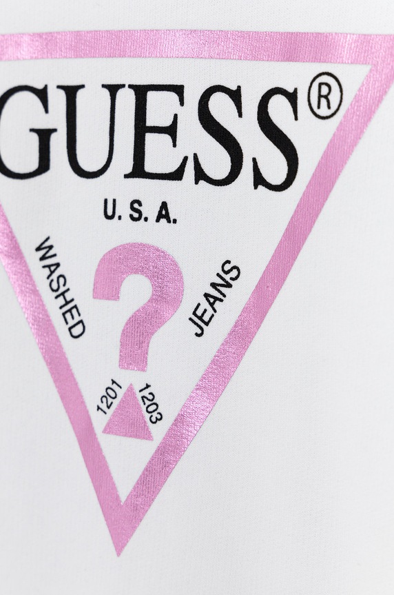 DÍVKA Dětská bavlněná mikina Guess J74Q10.KAUG0 bílá